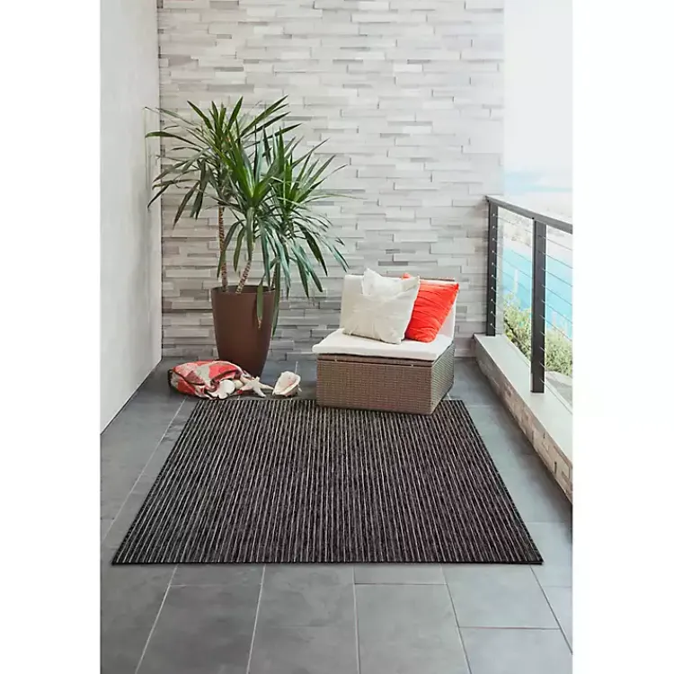 Outdoor Rugs-Kirklands Home Intertwine Indoor/Outdoor Area Rug, 7x9 Black