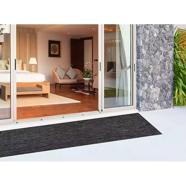 Outdoor Rugs-Kirklands Home Intertwine Indoor/Outdoor Runner Black