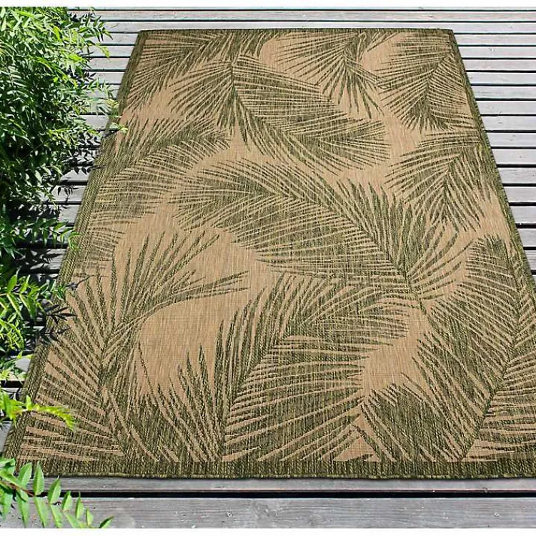 Outdoor Rugs-Kirklands Home Cabo Palm Indoor Outdoor Area Rug, 8x10 Green