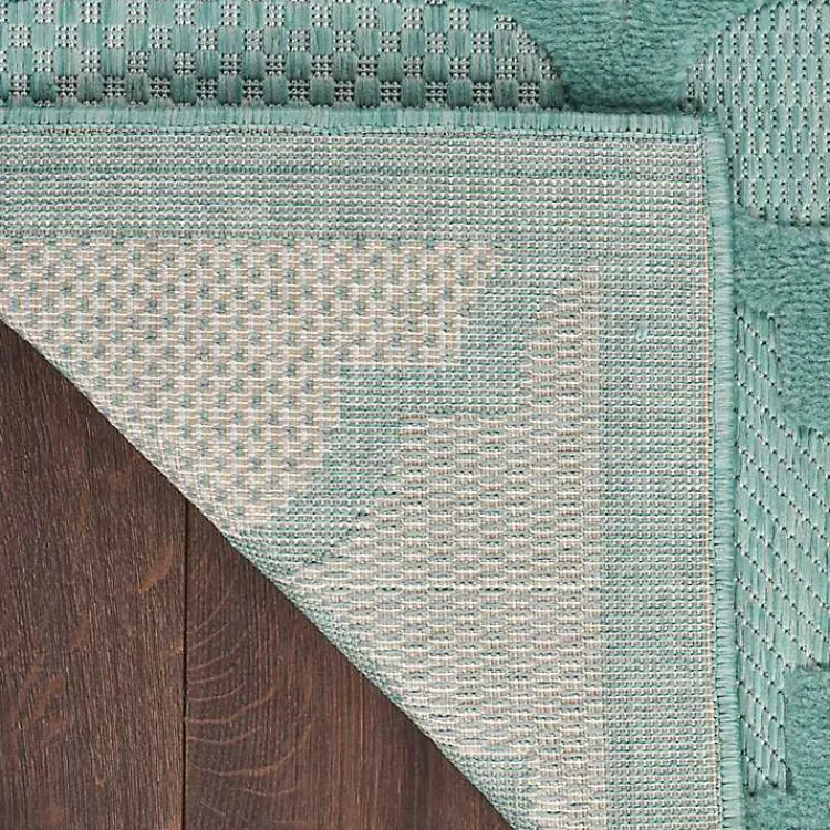Outdoor Rugs-Kirklands Home Seaglass Trellis Outdoor Area Rug, 5x7