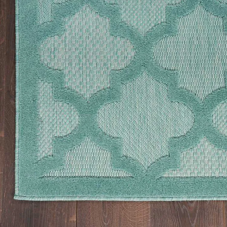 Outdoor Rugs-Kirklands Home Seaglass Trellis Outdoor Area Rug, 5x7
