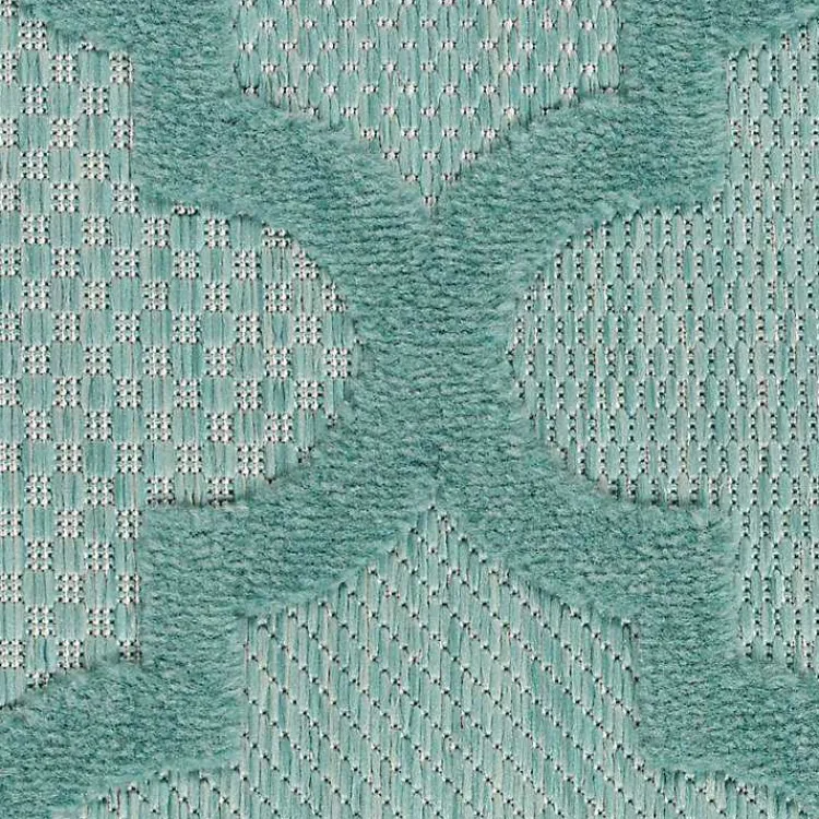 Outdoor Rugs-Kirklands Home Seaglass Trellis Outdoor Area Rug, 5x7