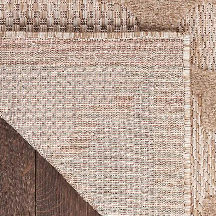 Outdoor Rugs-Kirklands Home Beige Trellis Indoor/Outdoor Area Rug, 5x7 Tan