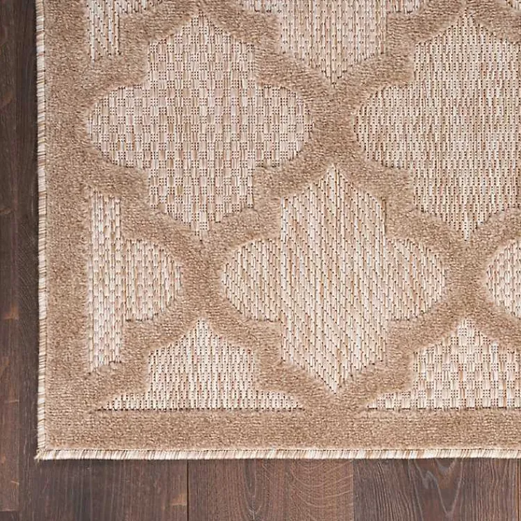 Outdoor Rugs-Kirklands Home Beige Trellis Indoor/Outdoor Area Rug, 5x7 Tan