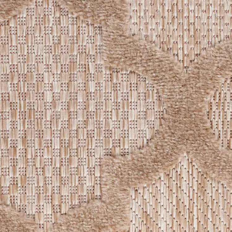 Outdoor Rugs-Kirklands Home Beige Trellis Indoor/Outdoor Area Rug, 6x9 Tan