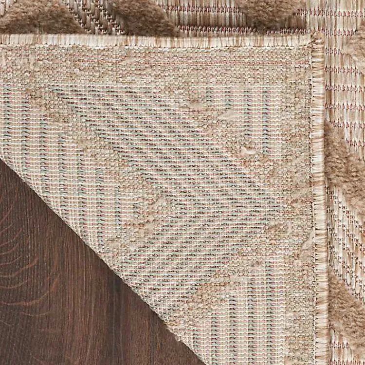 Outdoor Rugs-Kirklands Home Natural Beige Diamond Indoor/Outdoor Area Rug, 5x7 Tan