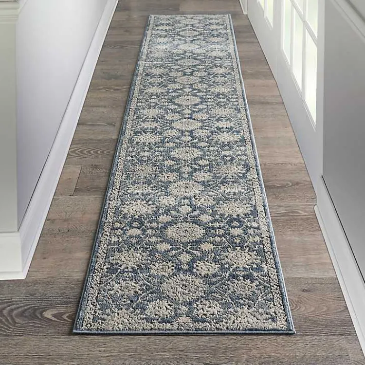 Area Rugs-Kirklands Home Blue Lush Vines Runner