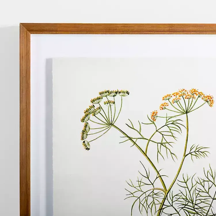 Framed Art-Kirklands Home Golden Leaves Herbs Dill Framed Art Print