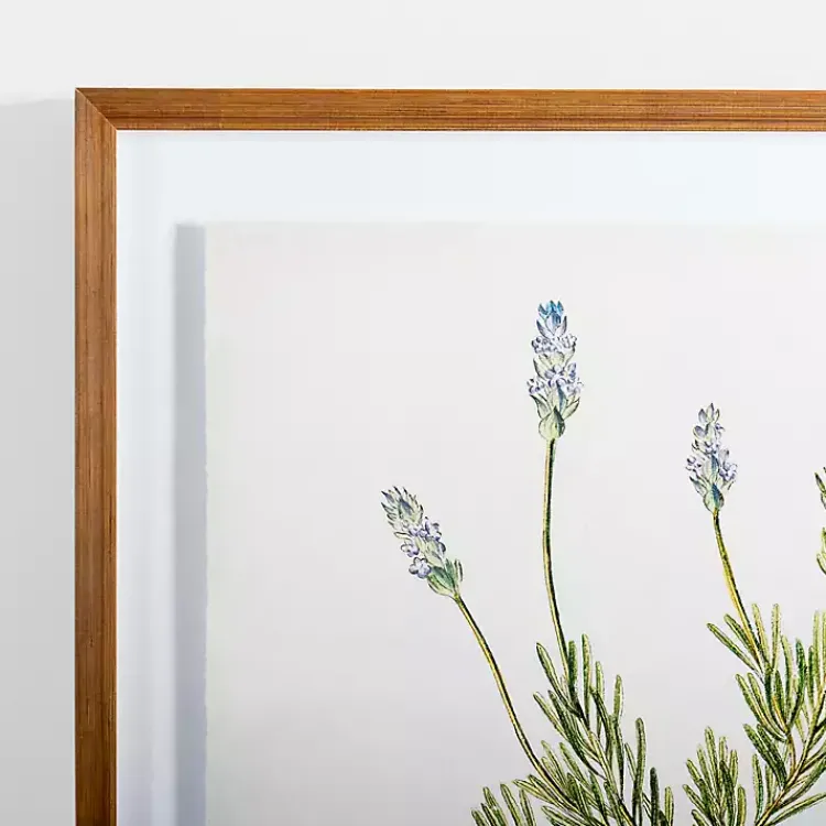 Framed Art-Kirklands Home Golden Leaves Herbs Lavender Framed Art Print
