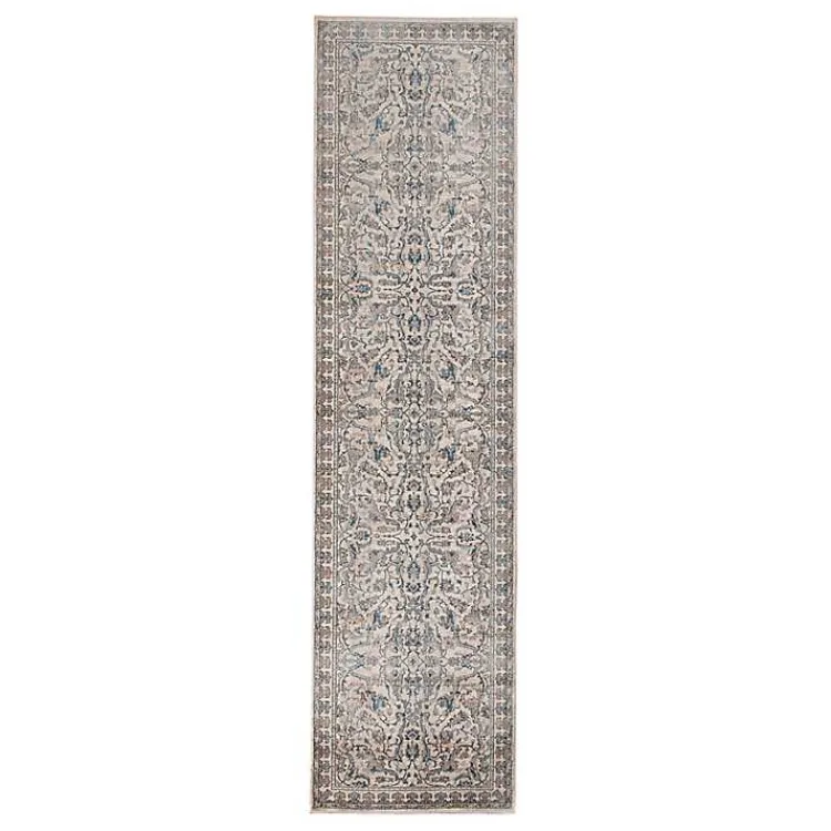 Area Rugs-Kirklands Home Cream Royal Motif Wilson Floor Runner, 2x10