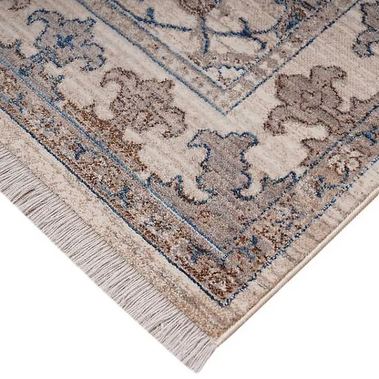 Area Rugs-Kirklands Home Cream Royal Motif Wilson Floor Runner, 2x10