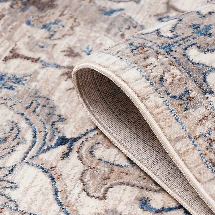 Area Rugs-Kirklands Home Cream Royal Motif Wilson Floor Runner, 2x10