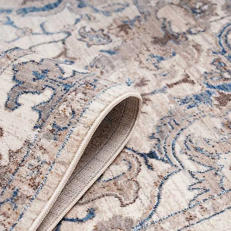 Area Rugs-Kirklands Home Cream Royal Motif Wilson Floor Runner, 2x10