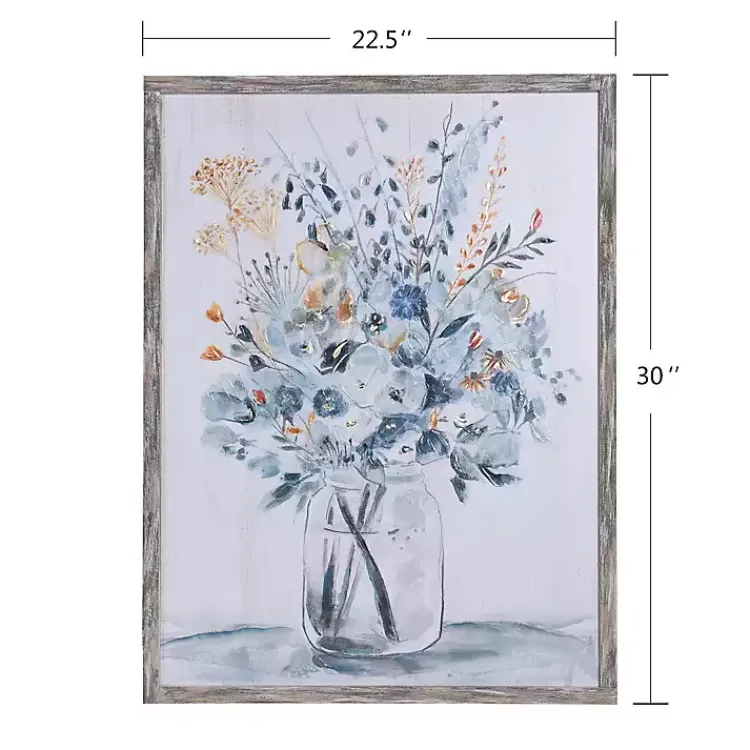 Framed Art-Kirklands Home Floral In A Jar II Framed Wall Art Print Blue