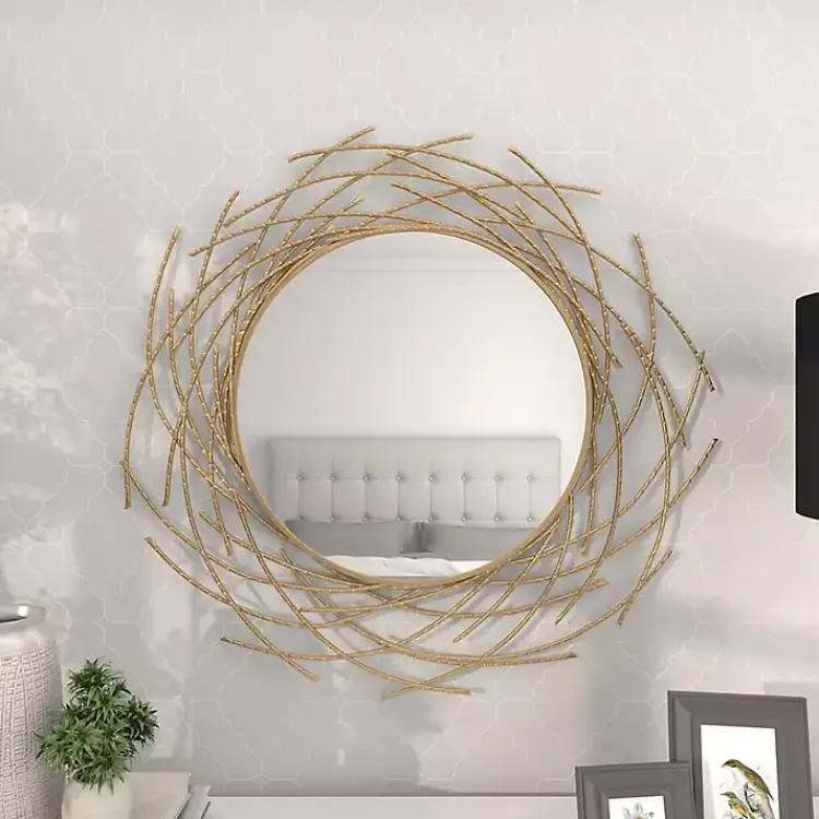 Decorative Mirrors-Kirklands Home Gold Metal Glam Layered Mirror