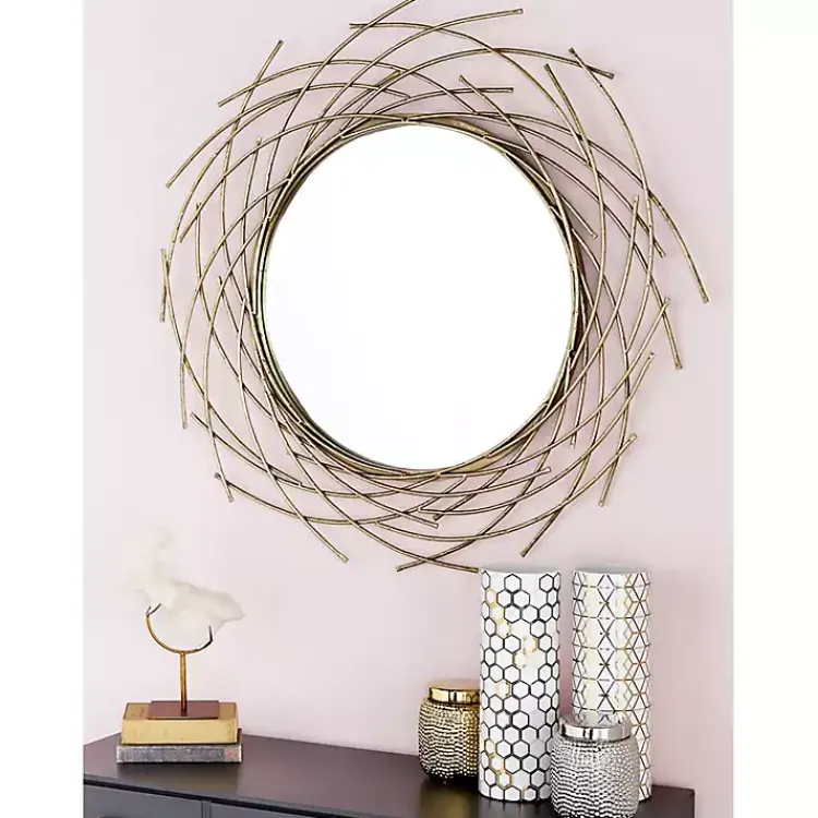 Decorative Mirrors-Kirklands Home Gold Metal Glam Layered Mirror