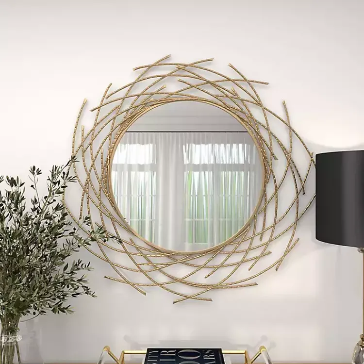 Decorative Mirrors-Kirklands Home Gold Metal Glam Layered Mirror