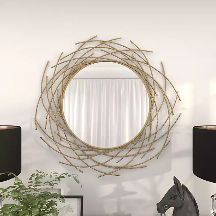 Decorative Mirrors-Kirklands Home Gold Metal Glam Layered Mirror