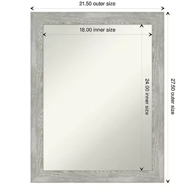 Decorative Mirrors-Kirklands Home Lyndon Dove Gray Wood Framed Mirror