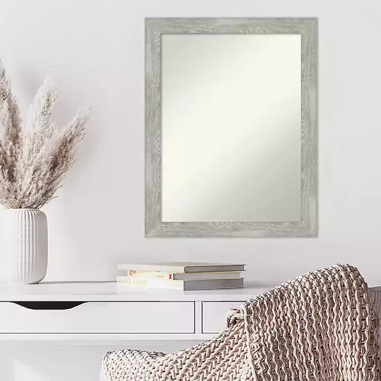 Decorative Mirrors-Kirklands Home Lyndon Dove Gray Wood Framed Mirror