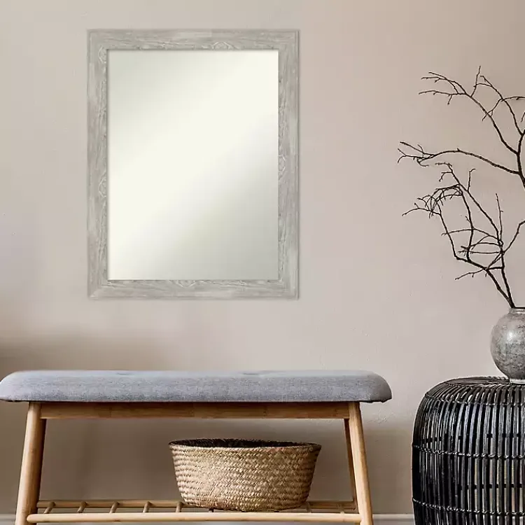 Decorative Mirrors-Kirklands Home Lyndon Dove Gray Wood Framed Mirror
