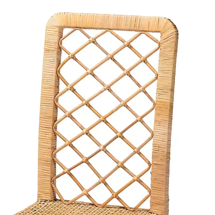 Dining Chairs-Kirklands Home Natural Rat Woven Back Dining Chairs, Set of 2 Tan