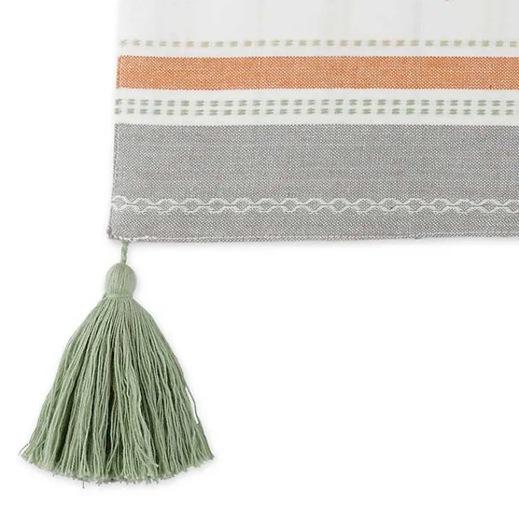 Table Linens-Kirklands Home Gather with Pumpkin Harvest Table Runner White