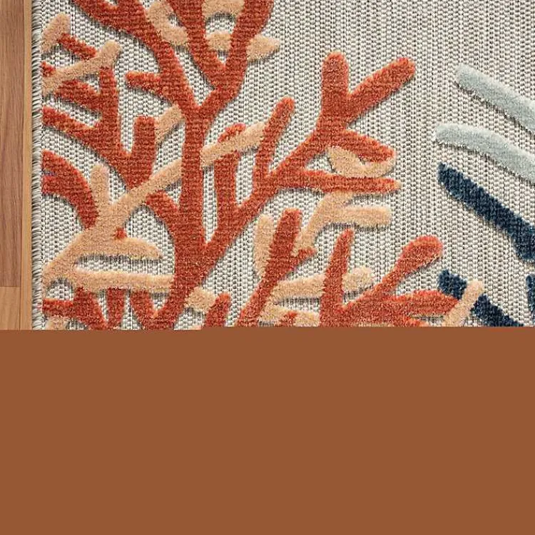 Outdoor Rugs-Kirklands Home Beige Coral Reef Area Rug, 5x7 Tan