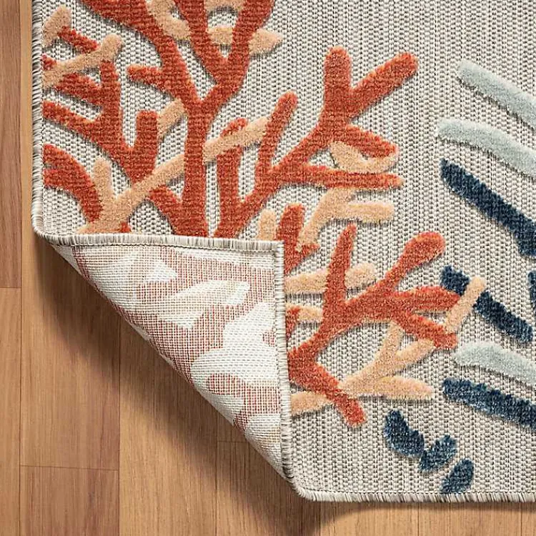 Outdoor Rugs-Kirklands Home Beige Coral Reef Area Rug, 5x7 Tan