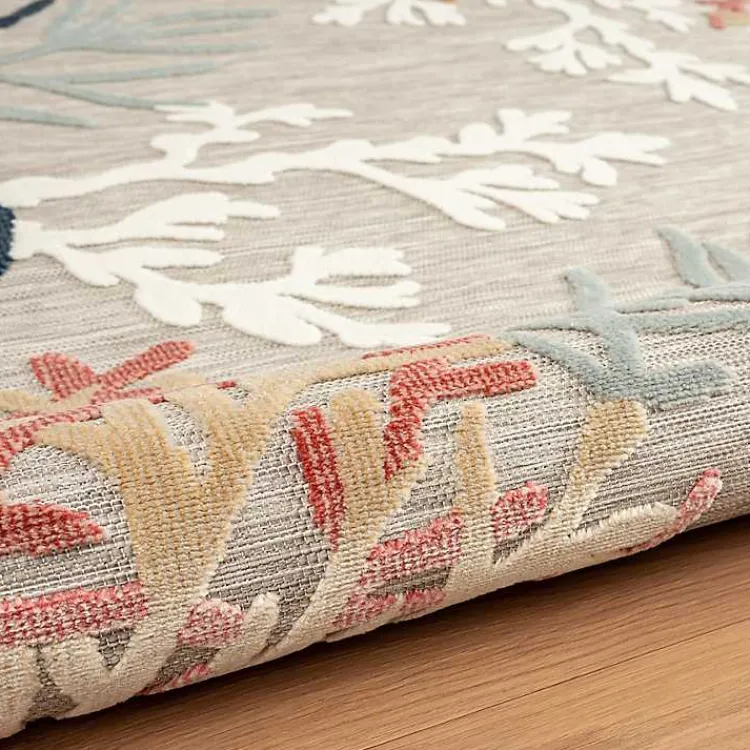 Outdoor Rugs-Kirklands Home Beige Coral Reef Area Rug, 5x7 Tan