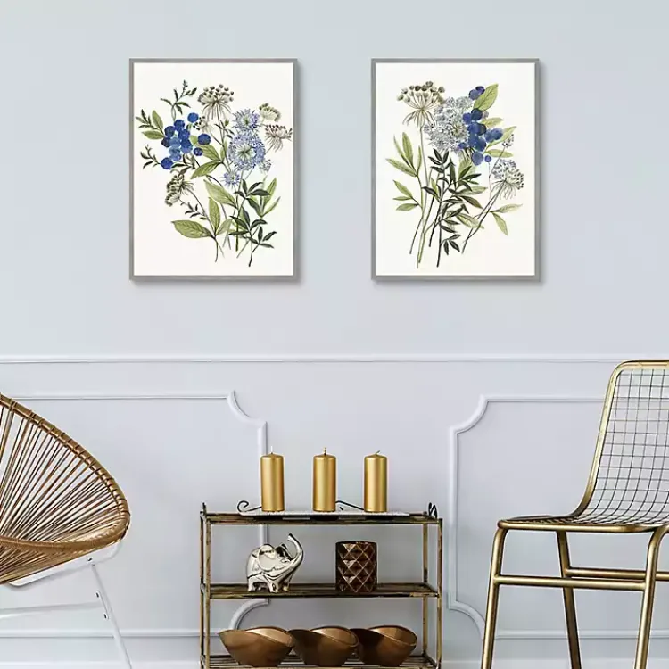 Canvas Art-Kirklands Home Botana 2-pc. Framed Canvas Art Print Set White
