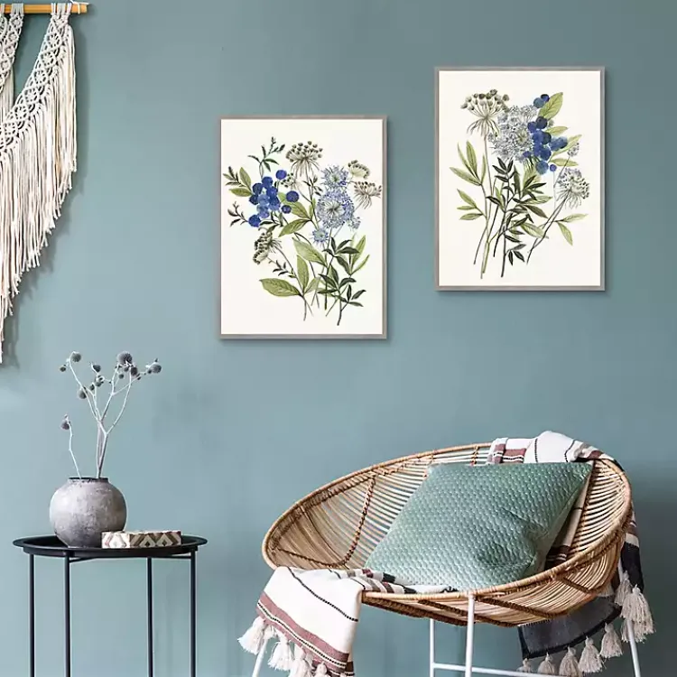 Canvas Art-Kirklands Home Botana 2-pc. Framed Canvas Art Print Set White