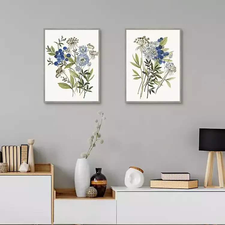 Canvas Art-Kirklands Home Botana 2-pc. Framed Canvas Art Print Set White