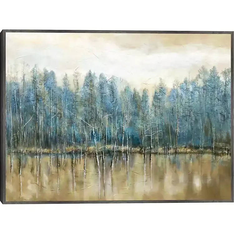Canvas Art-Kirklands Home Lakeside s Framed Canvas Art Print Blue