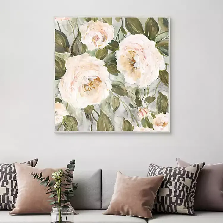 Framed Art-Kirklands Home Soft California Roses Framed Canvas Art
