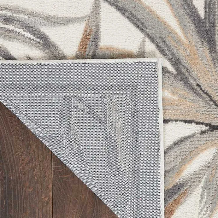 Area Rugs-Kirklands Home Ivory Grand Leaf Coastal Area Rug, 5x7