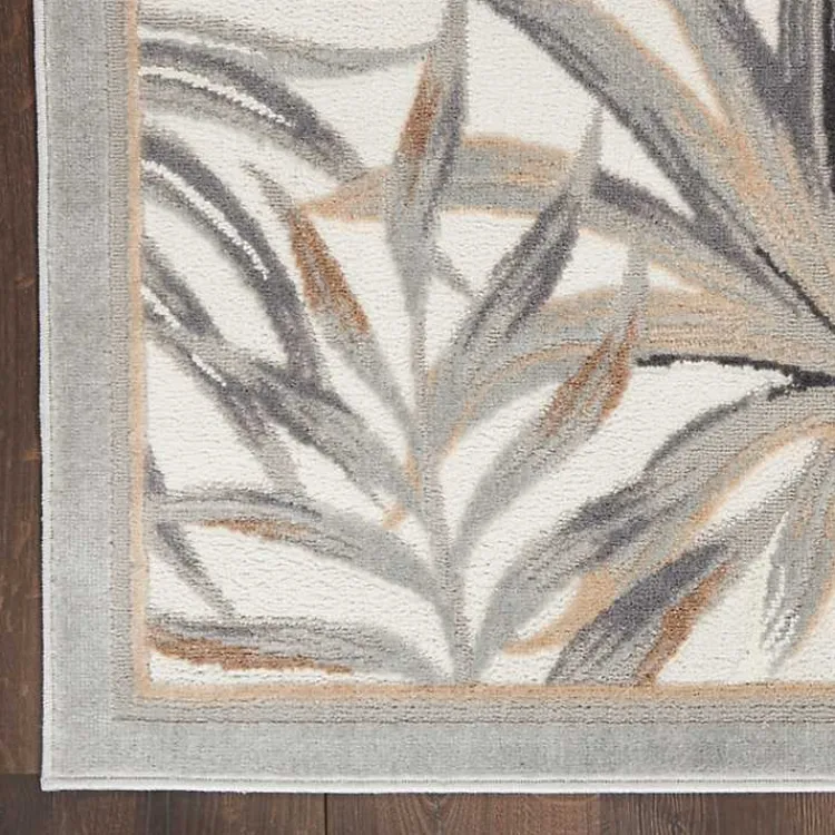 Area Rugs-Kirklands Home Ivory Grand Leaf Coastal Area Rug, 5x7