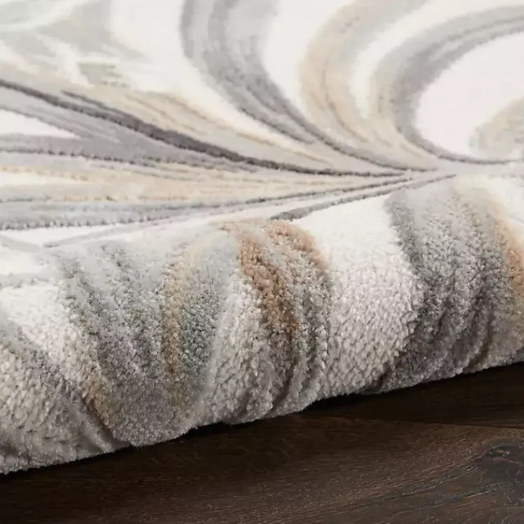 Area Rugs-Kirklands Home Ivory Grand Leaf Coastal Area Rug, 5x7