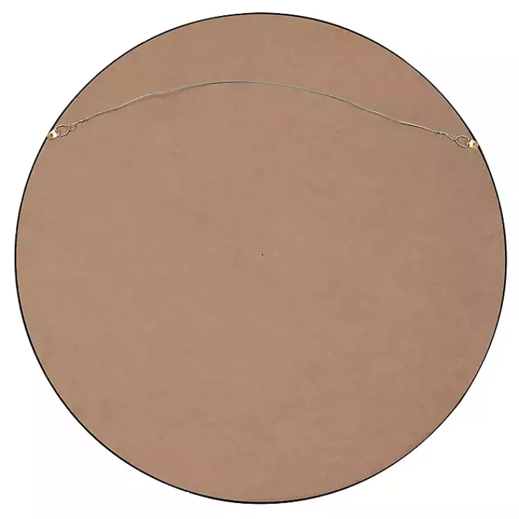 Decorative Mirrors-Kirklands Home Round Black Wood Travis Accent Mirror