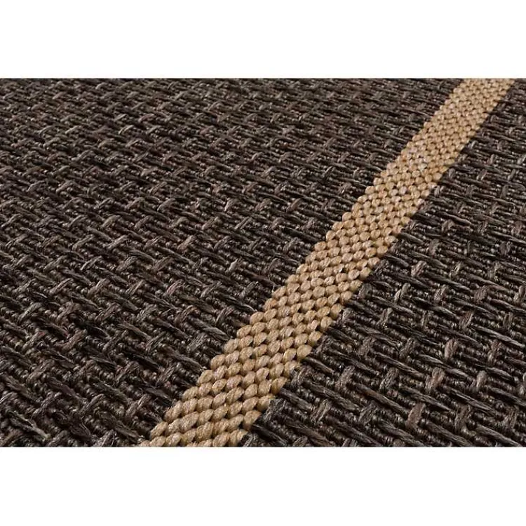 Outdoor Rugs-Kirklands Home Bordered Outdoor Area Rug, 7x9 Brown