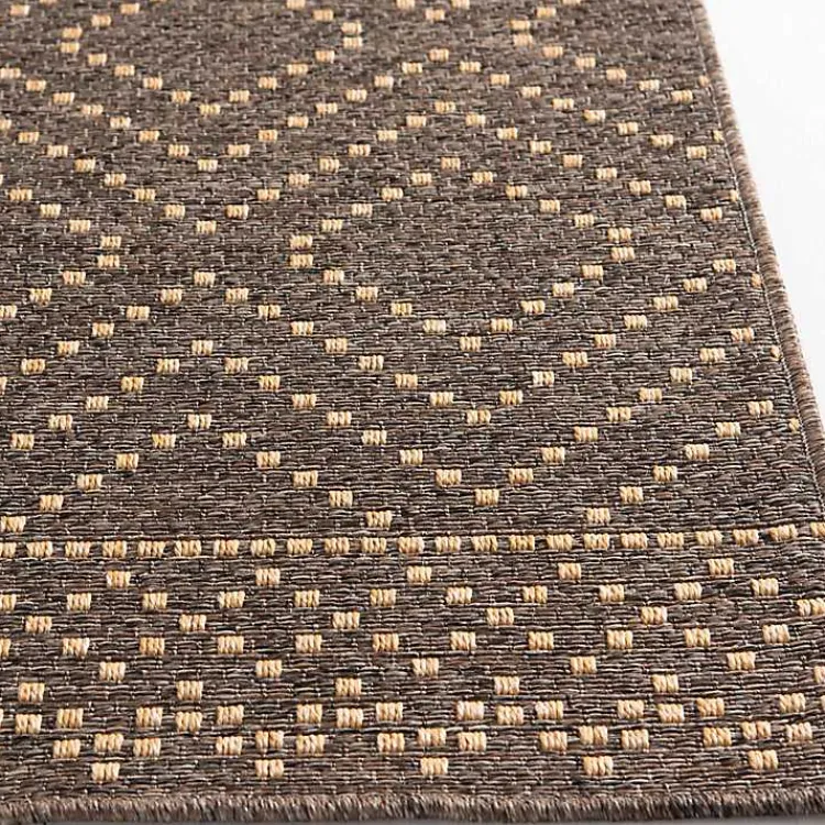 Outdoor Rugs-Kirklands Home Adelaide Diamond Outdoor Area Rug, 5x7 Brown