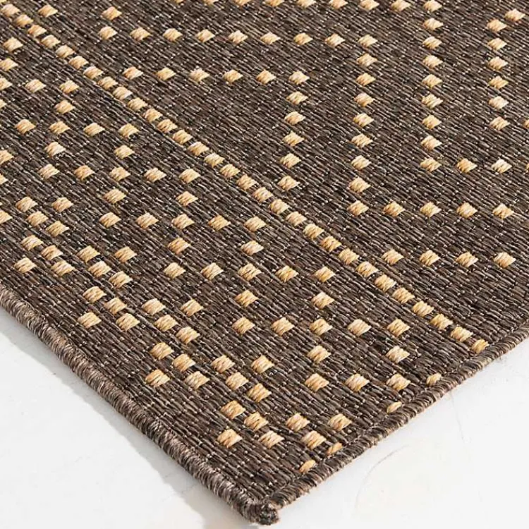 Outdoor Rugs-Kirklands Home Adelaide Diamond Outdoor Area Rug, 5x7 Brown
