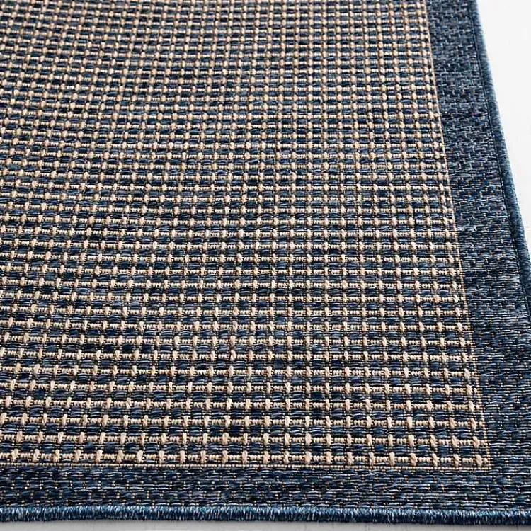 Outdoor Rugs-Kirklands Home Navy Adelaide Woven Outdoor Area Rug, 7x9 Blue