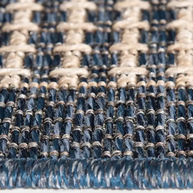 Outdoor Rugs-Kirklands Home Navy Adelaide Woven Outdoor Area Rug, 7x9 Blue