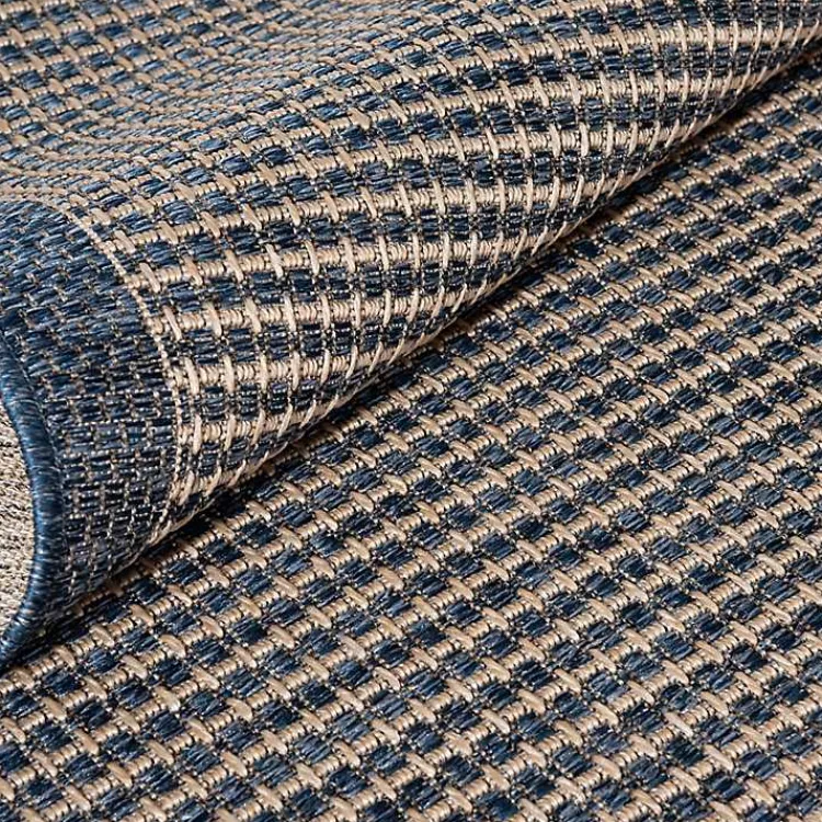 Outdoor Rugs-Kirklands Home Navy Adelaide Woven Outdoor Area Rug, 7x9 Blue