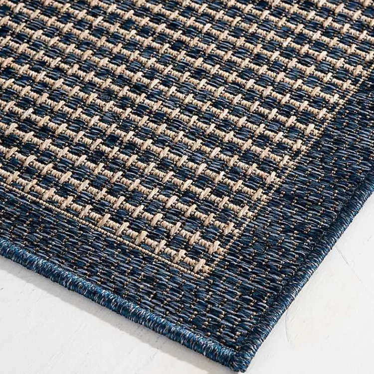 Outdoor Rugs-Kirklands Home Navy Adelaide Woven Outdoor Area Rug, 7x9 Blue
