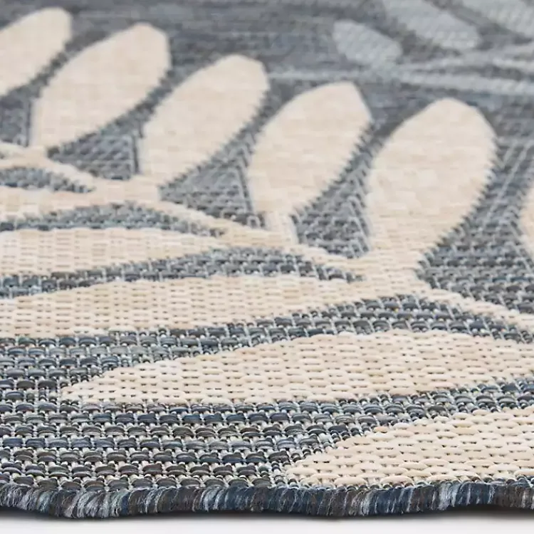 Outdoor Rugs-Kirklands Home Fern Leaves Indoor/Outdoor Area Rug, 5x7 Blue
