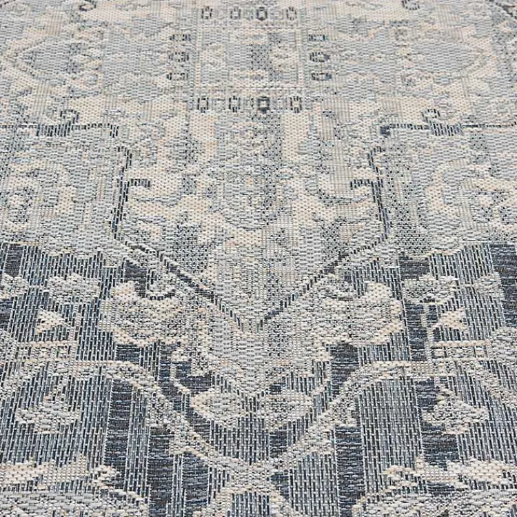 Outdoor Rugs-Kirklands Home Medallion Lava Indoor/Outdoor Area Rug, 7x9 Blue