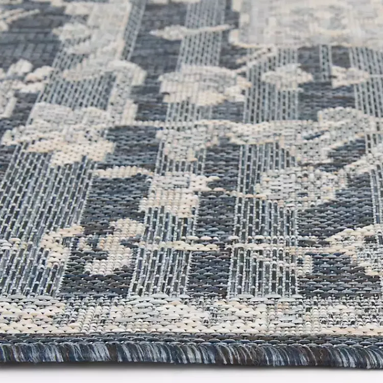 Outdoor Rugs-Kirklands Home Medallion Lava Indoor/Outdoor Area Rug, 7x9 Blue