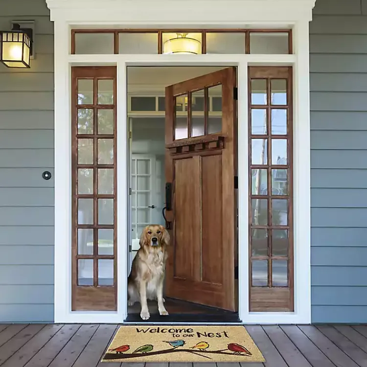 Doormats-Kirklands Home Welcome to Our Nest Coir Doormat